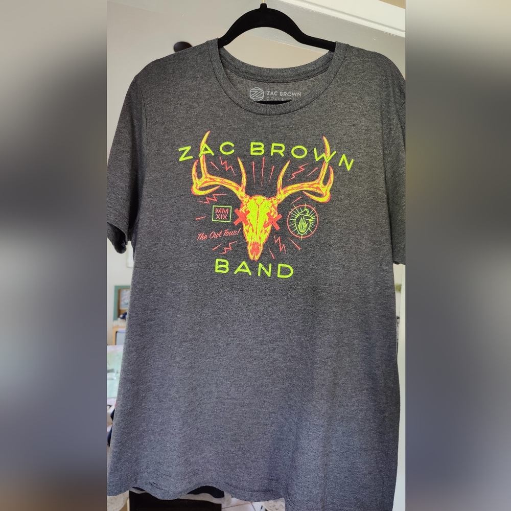 Zac Brown Band The Owl Tour MMXIX Concert Shirt Grey Mens XL